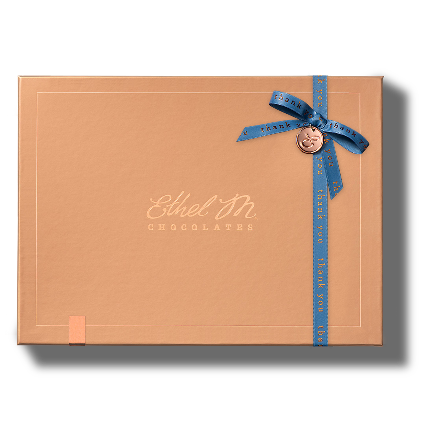 Ethel M Chocolates 12-piece Copper Box with Thank You Ribbon Custom Collection - Hero Image