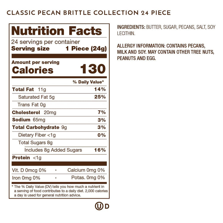 24 piece classic brittle nutrition facts