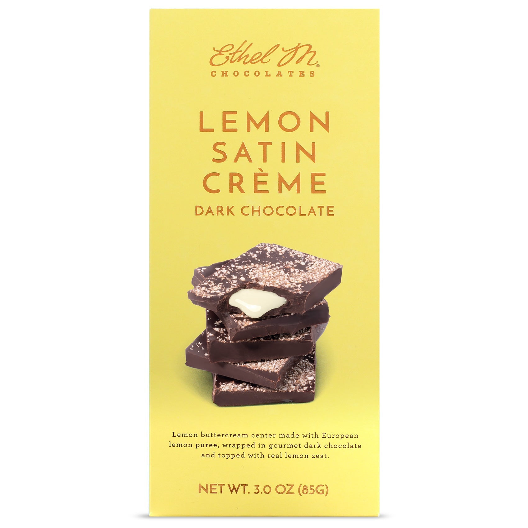 Lemon Satin Creme Dark Chocolate Tablet Bar