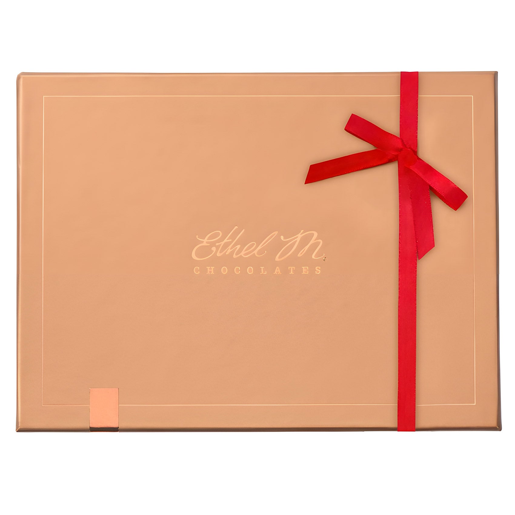 Ethel M Custom Chocolate Box, Red Ribbon 24pc Copper Gift Box