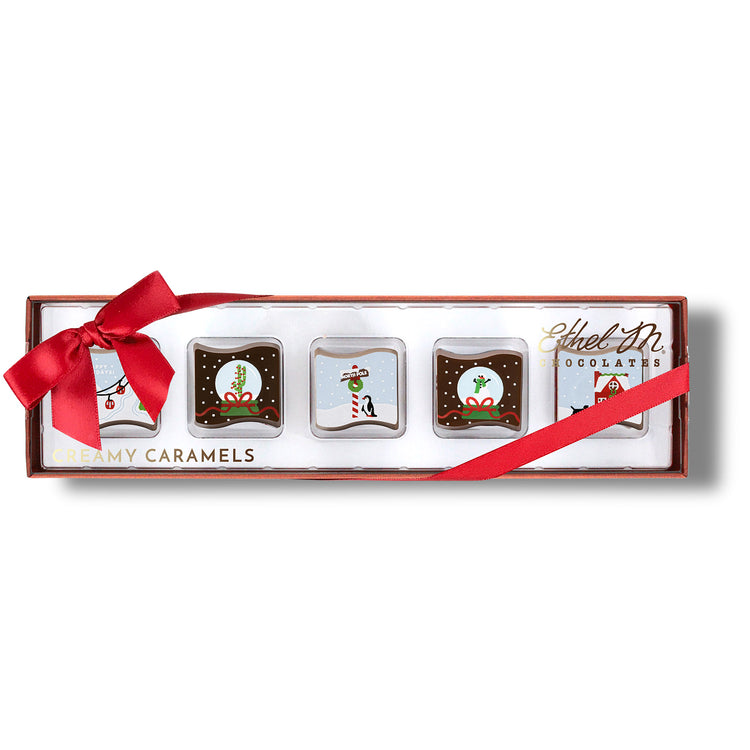 Ethel M Chocolates Holiday Creamy Caramels Sampler, 5-Piece Holiday Gift