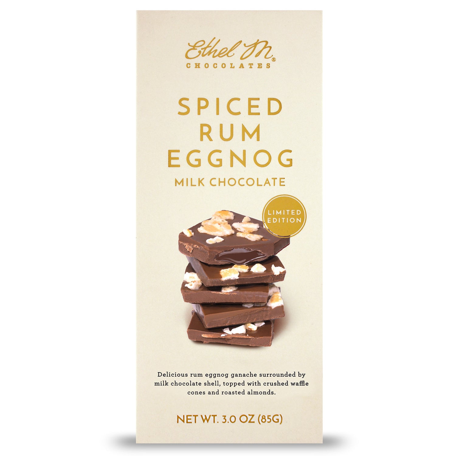 Ethel M Chocolates Spiced Rum Eggnog Milk Chocolate Tablet Bar
