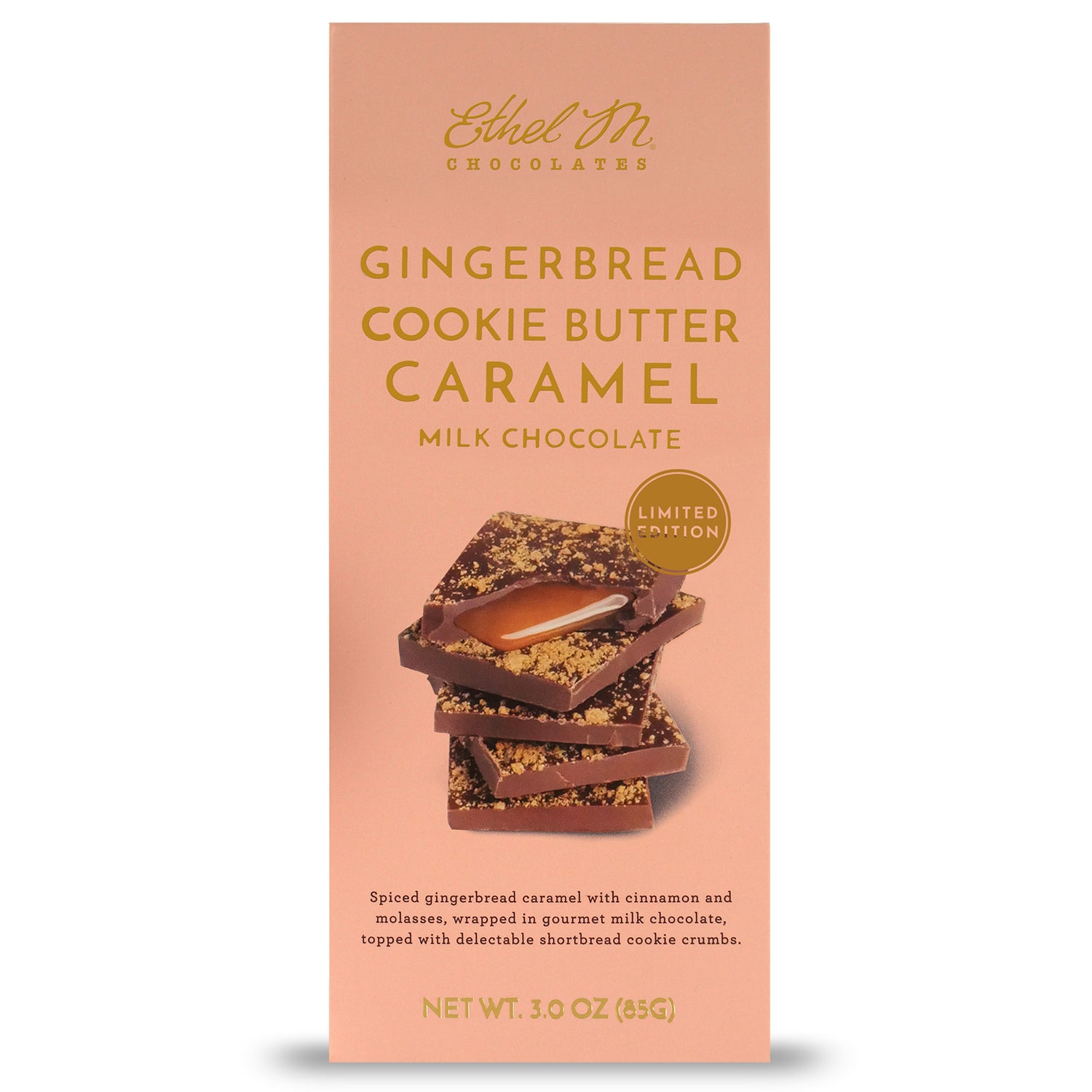 Ethel M Chocolates Gingerbread Cookie Butter Caramel Milk Chocolate Tablet Bar