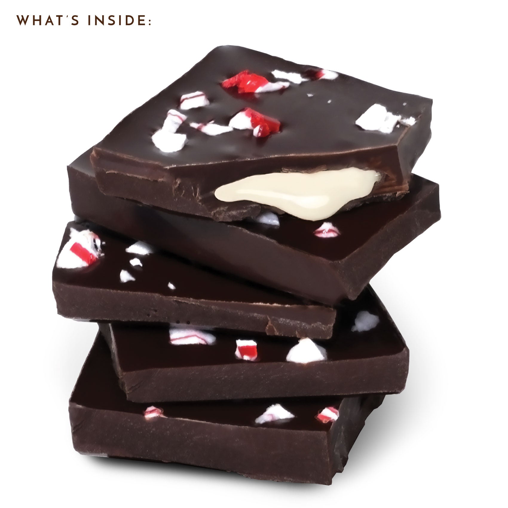 What's Inside Ethel M Chocolates Peppermint Bark Ganache Dark Chocolate Tablet Bar