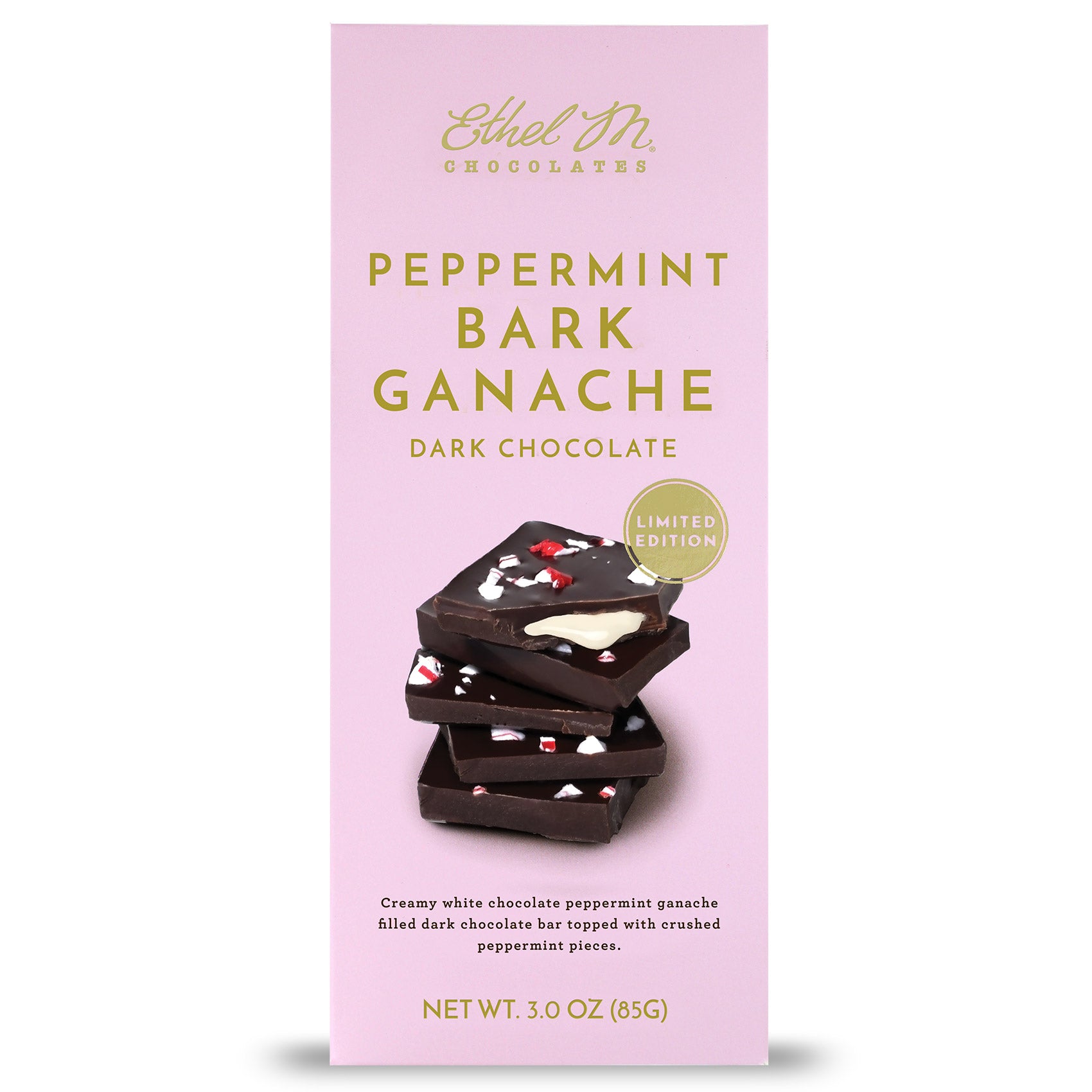 Ethel M Chocolates Peppermint Bark Ganache Dark Chocolate Tablet Bar