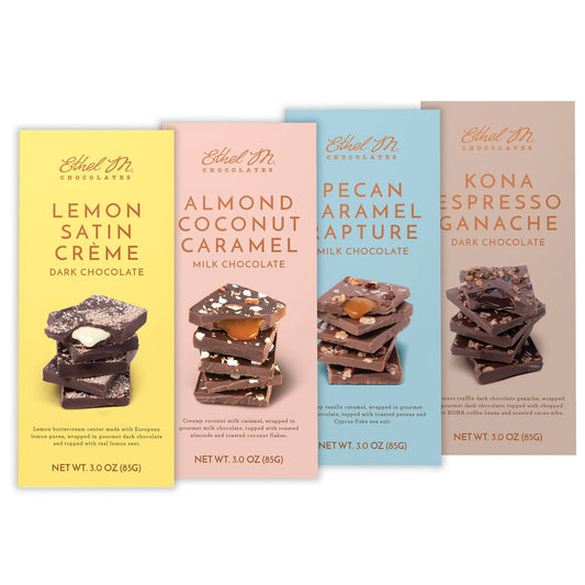 Ethel M Chocolates Artisanal Premium Chocolate Bars - Mixed Set of 4 Hero