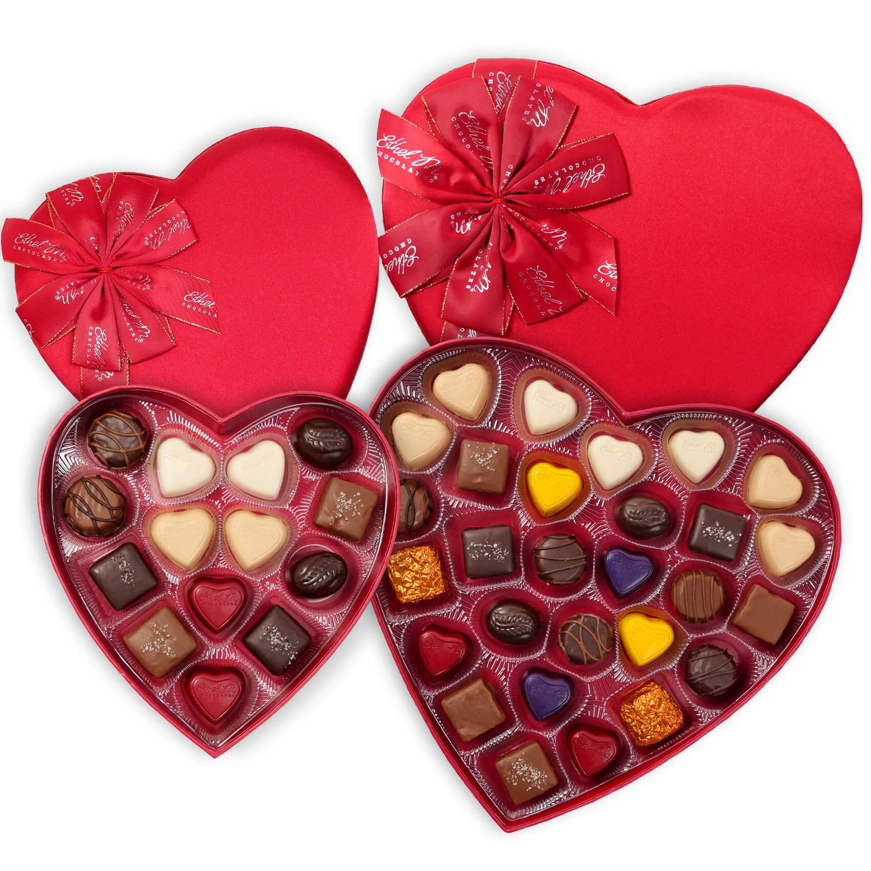Ethel M Chocolates Satin Heart Collection 14-Piece or 28-Piece Box
