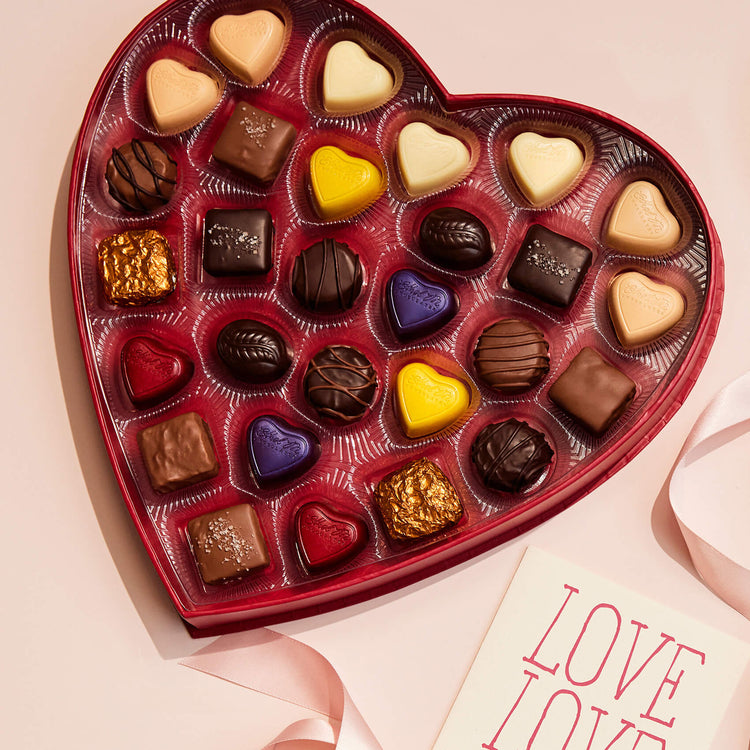 28-Piece Satin Heart Chocolate Gift Box