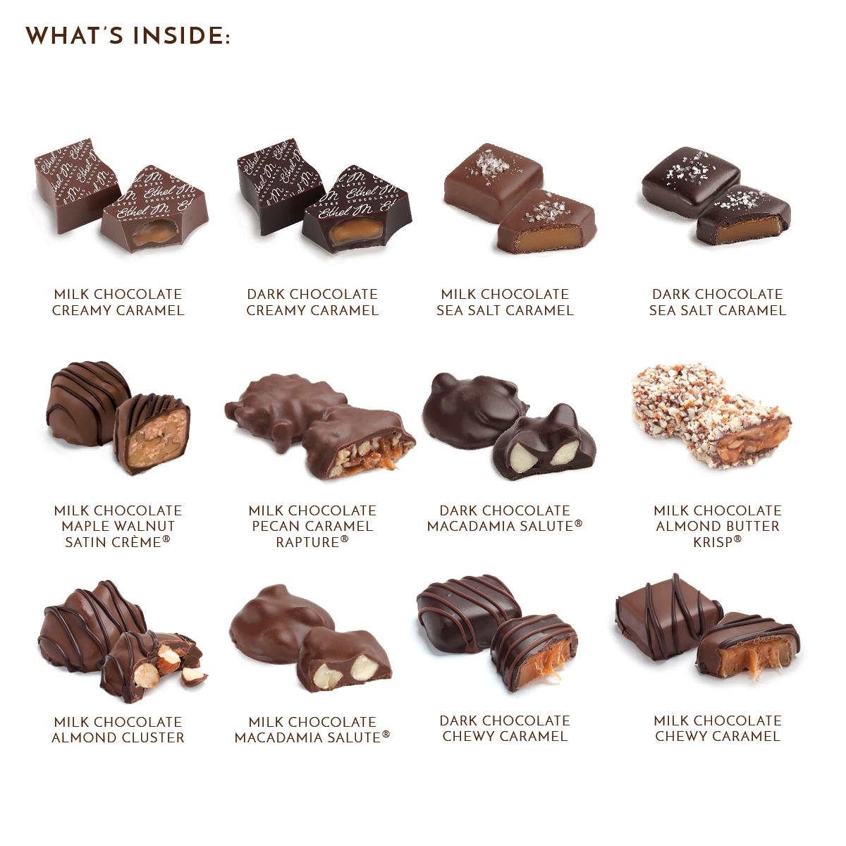 what's inside 24 piece nuts and caramel collection