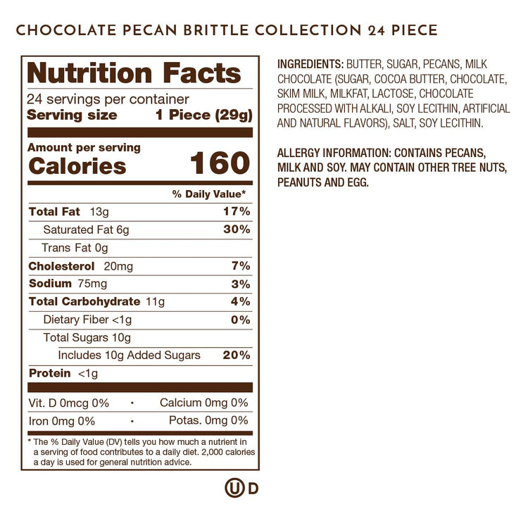 24 piece chocolate brittle nutrition facts