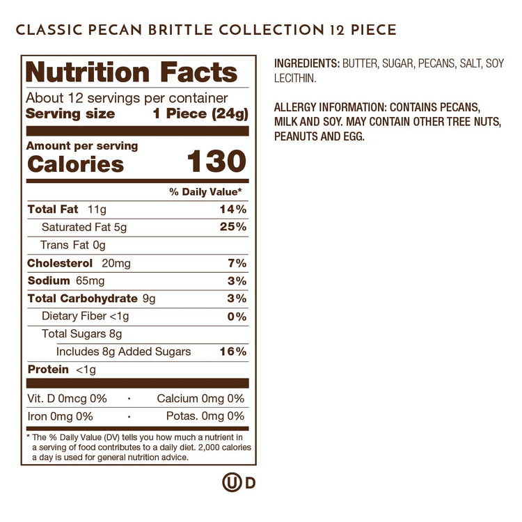 12 piece classic brittle nutrition facts
