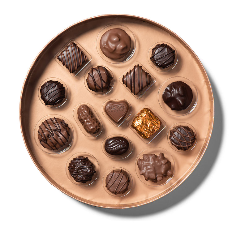 classic collection showing chocolate in tray