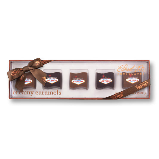 Ethel M Chocolates Taste of Las Vegas Creamy Caramels 5-Piece box of chocolate