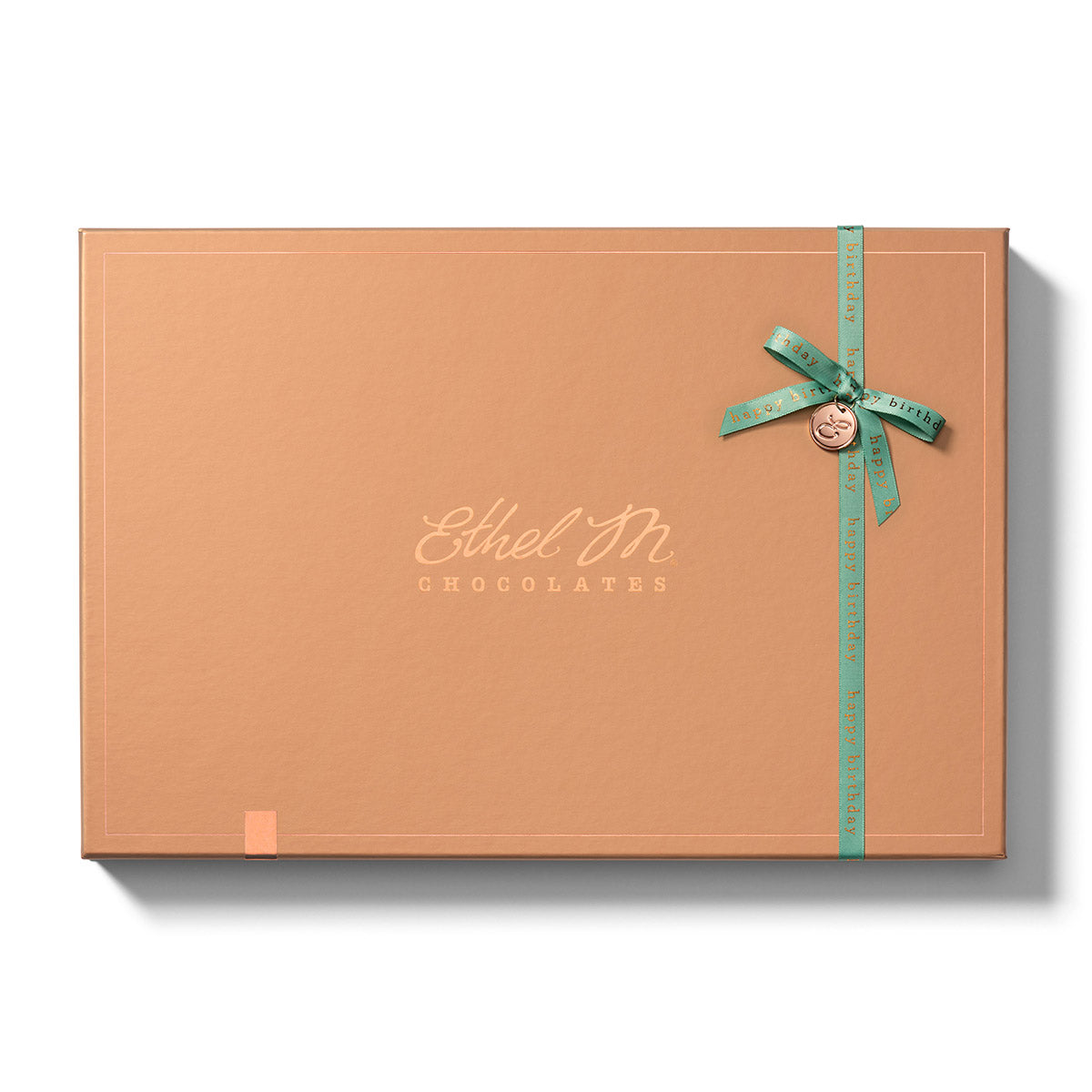Ethel M Chocolates 40-piece Copper Box with Happy Birthday Ribbon Custom Collection - Hero Image