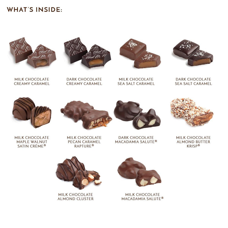 what&#39;s inside 12 piece nuts and 
 caramels collection