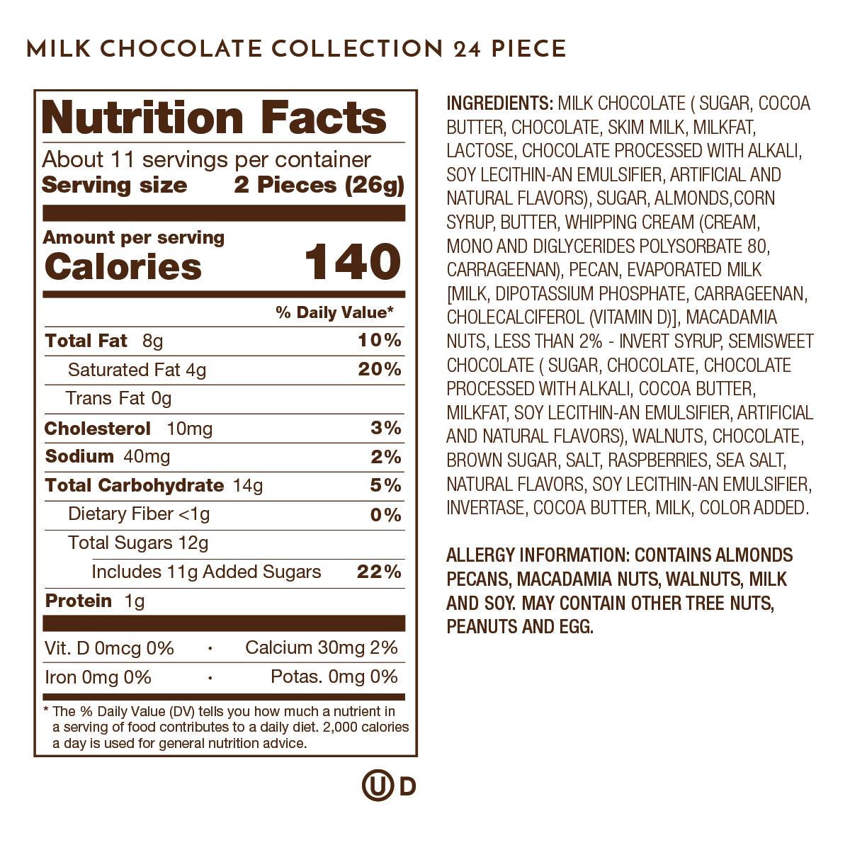 The Milk Chocolate Collection, 24 Piece, Tan Premium Chocolate Assortment