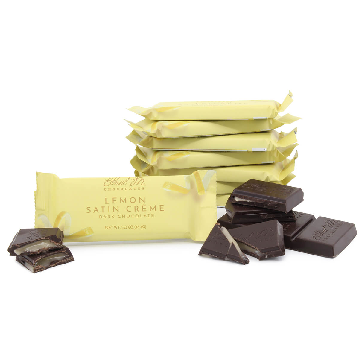 Grab and go with our best-selling Lemon Satin Creme Bar! Each bar is made of premium cream and lemon puree.