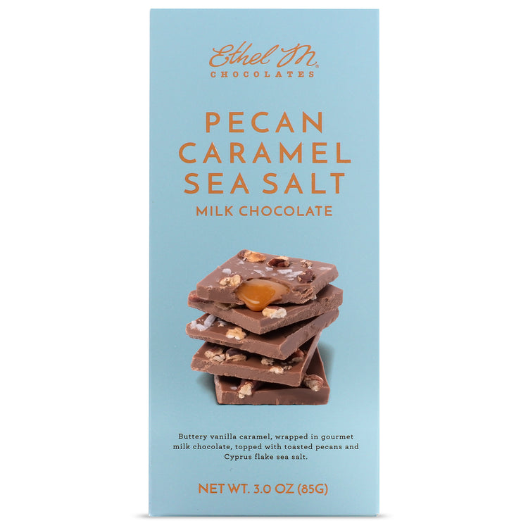 Ethel M Chocolates Pecan Caramel Sea Salt Artisanal Milk Chocolate Bar