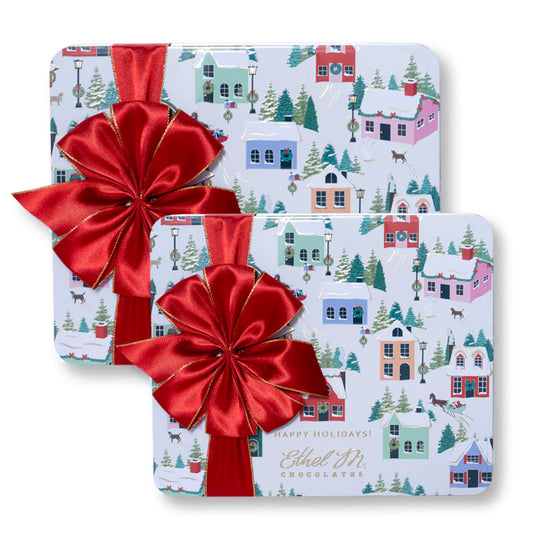 Ethel M Chocolates Home for the Holidays 16-piece and 32-piece Custom Collection Limited Edition Collectible Tins - Design Your Own Custom Chocolate Assortment for the Holidays!