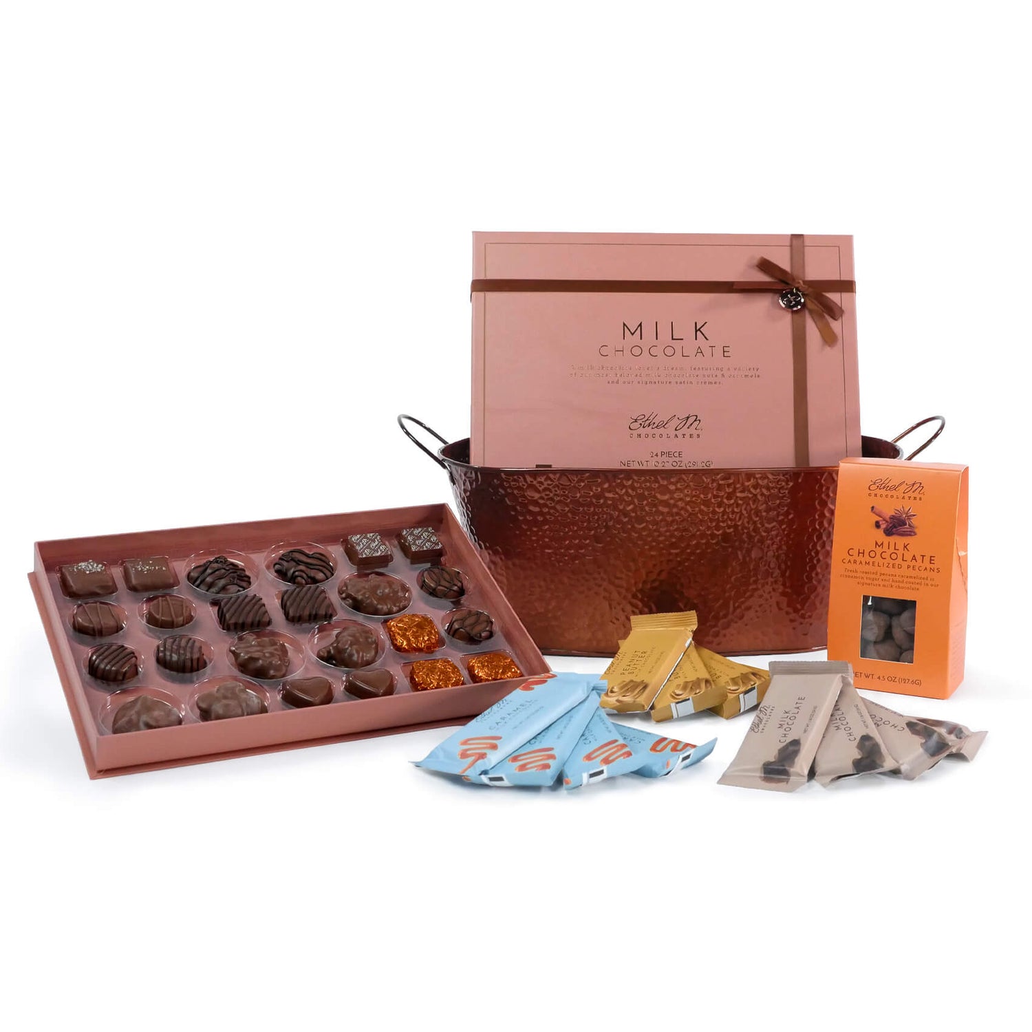 Ethel M Chocolates Milk Chocolate Premium Gift Basket - Lifestyle Image